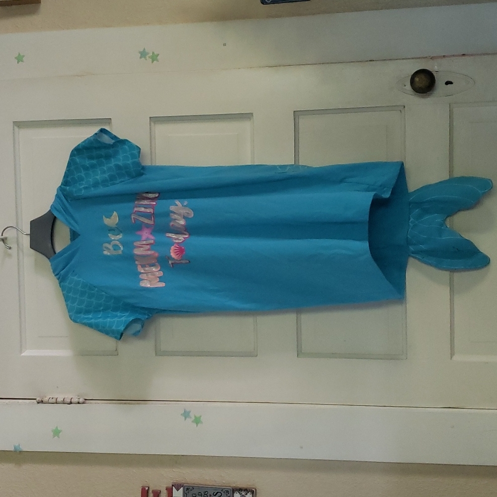Justice, 14/16, Blue Hooded Mermaid Pajamas